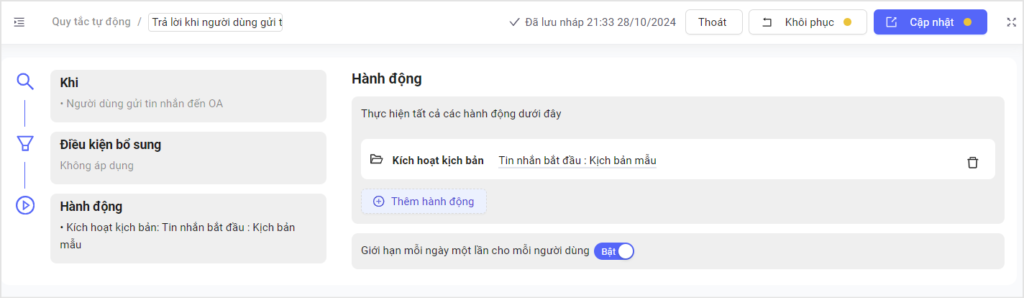Quy tắc tự động (Rule) – bộ não điều khiển phản hồi